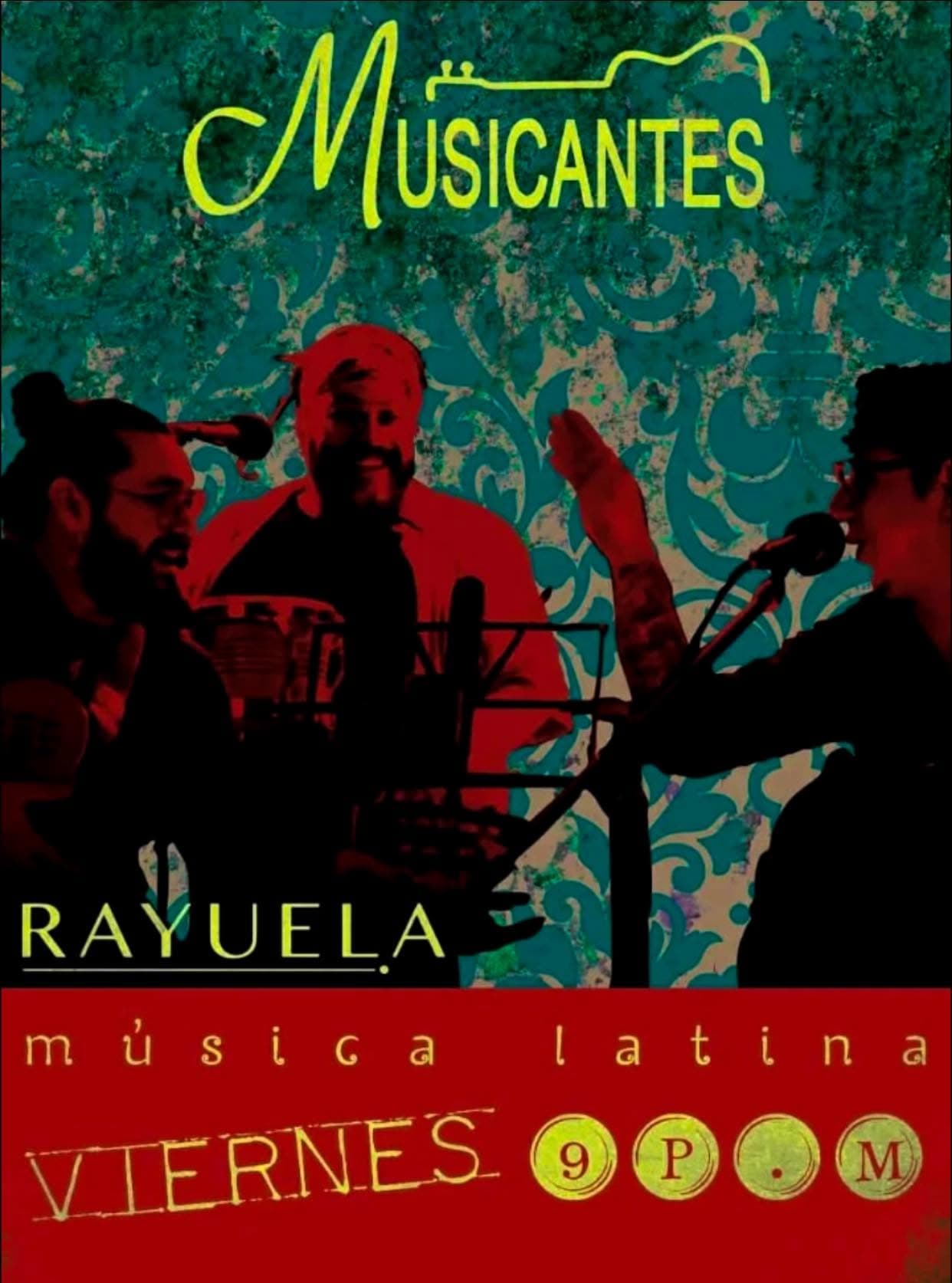 Afiche de Musicantes, música latina los viernes en Rayuela
